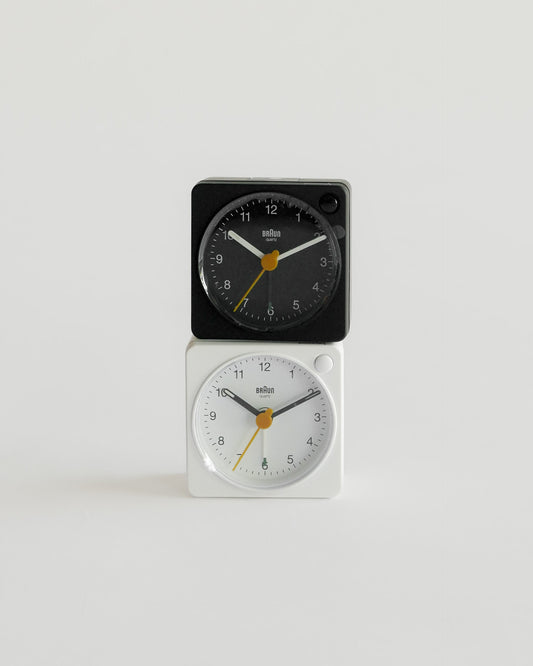 Braun BC02 Classic Analogue Travel Alarm Clock (Black or White)