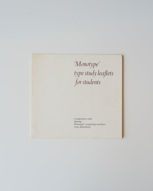 (Pre-owned) 'Monotype' type study leaflets for students
