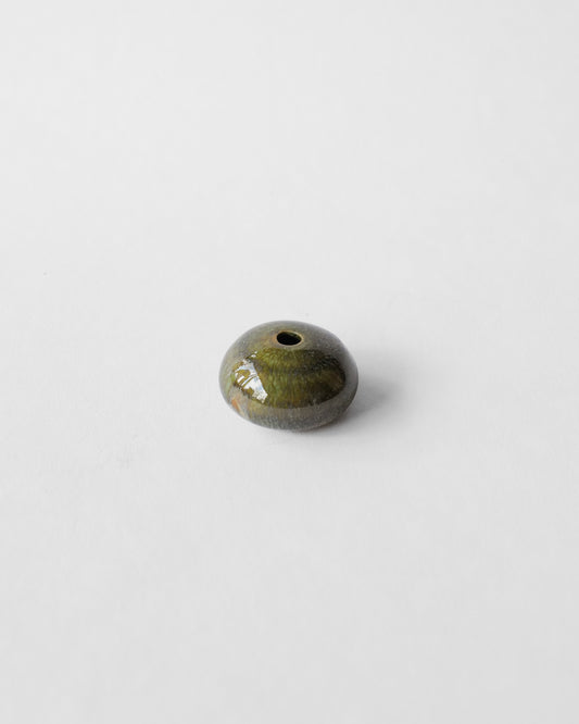 (AY2) Miniature Green Yellow Ceramic Vase by A—Y