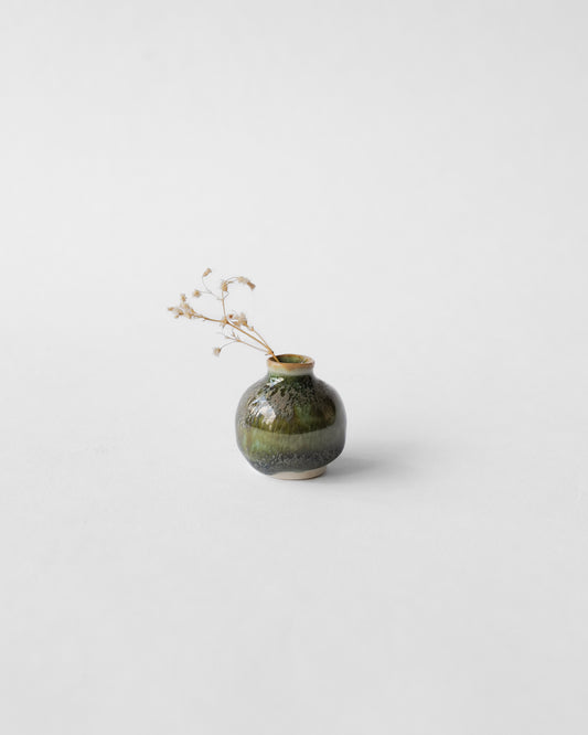 (AY4) Miniature Blue Yellow Ceramic Vase by A—Y