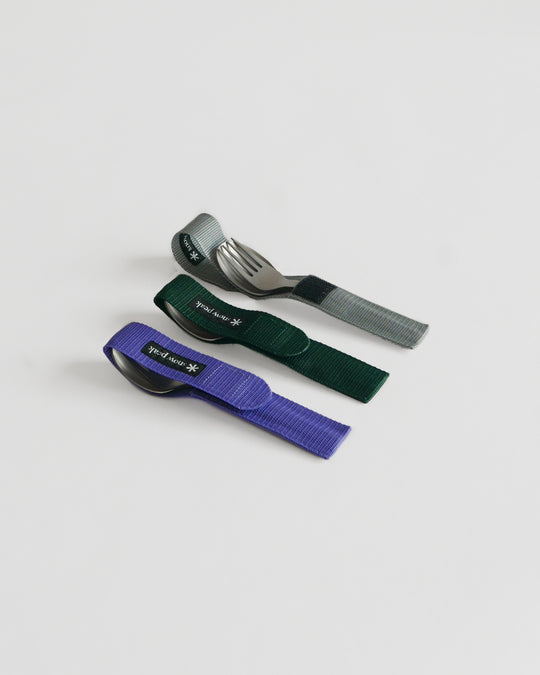 Snow Peak Titanium Fork & Spoon Cutlery Set (SCT-002) — Japanese camping titanium ware at SORT Vancouver