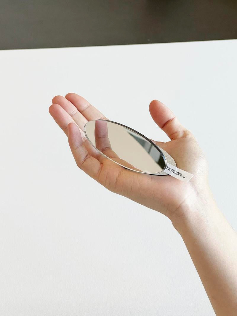 SANRO Mirror Chip — Mini Stand Mirror — steel stand mirror at SORT Vancouver