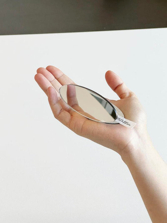 SANRO Mirror Chip — Mini Stand Mirror — steel stand mirror at SORT Vancouver