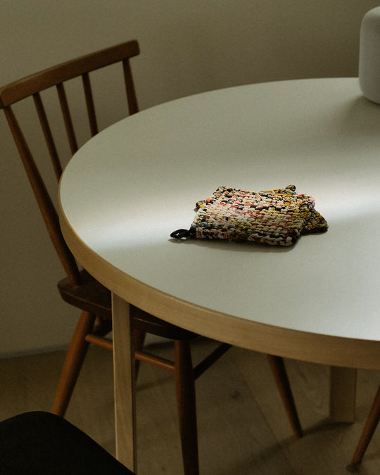 Sari Recycled Pot Holder detail — ethical handmade at SORT Vancouver design store