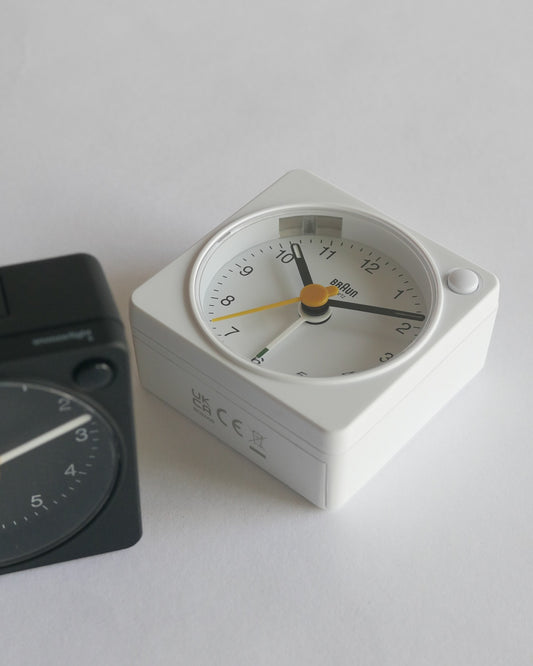Braun BC02 Classic Analogue Travel Alarm Clock (Black or White)