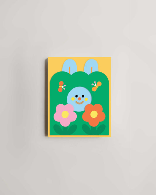 Rabbit In Burrow Fold Out Card