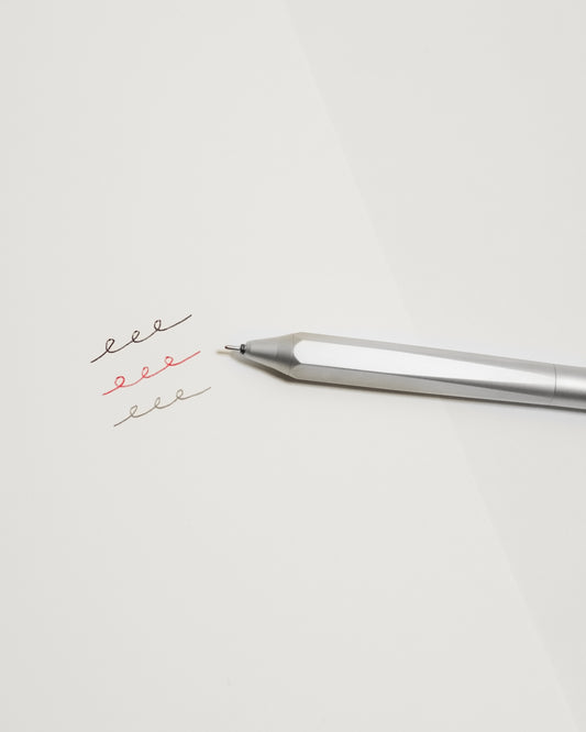 OHTO MS02 — 3-in-1 Brass Multifunction Pen (Silver) — OHTO, Japan, at SORT Vancouver