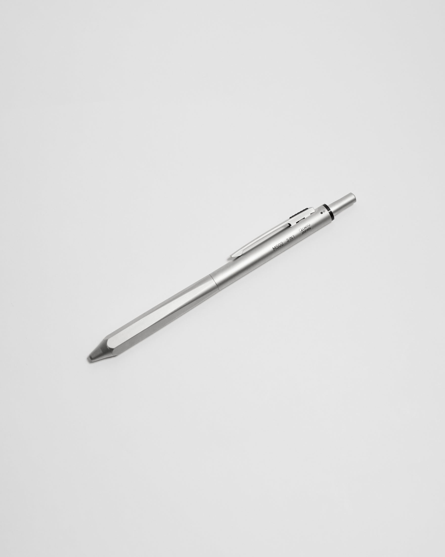 OHTO MS02 — 3-in-1 Brass Multifunction Pen (Silver) — OHTO, Japan, at SORT Vancouver