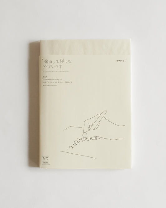 Midori MD 2026 Notebook Diary — A5 Size Monthly Block + Memo