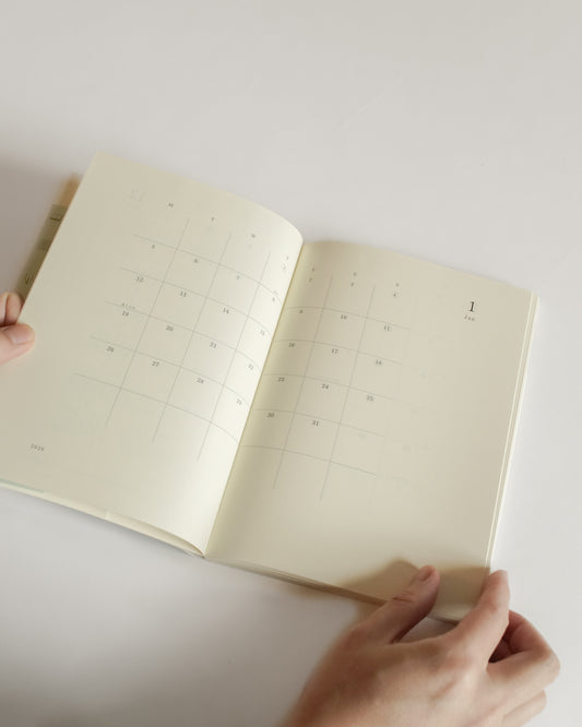 Midori MD 2026 Notebook Diary — A5 Size (Thin) Monthly Block + Memo