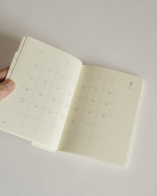 Midori MD 2026 Notebook Diary — A6 Size Monthly Block + Memo
