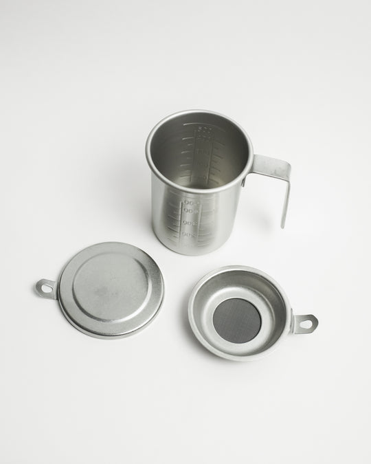 Koshimasu Stainless Steel Oil Pot Container with Filter by Conte — Conte, Japan, at SORT Vancouver