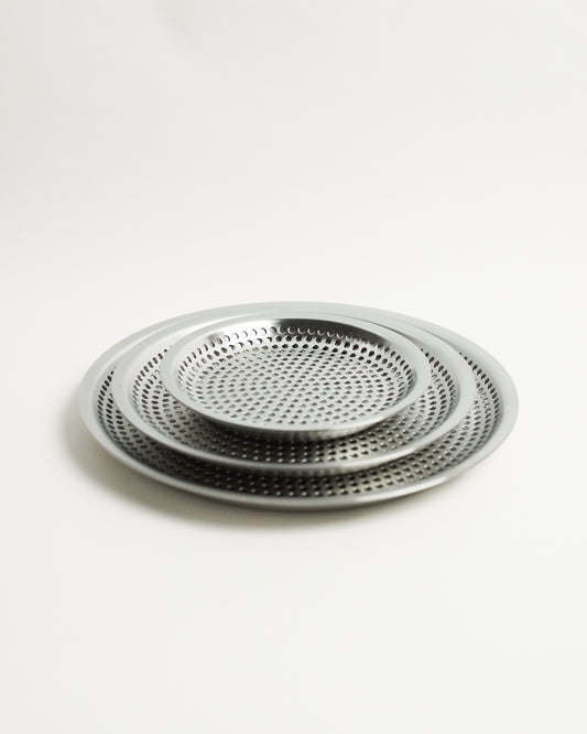 Makanai Stainless Steel Round Flat Strainer, 22 cm, by Conte