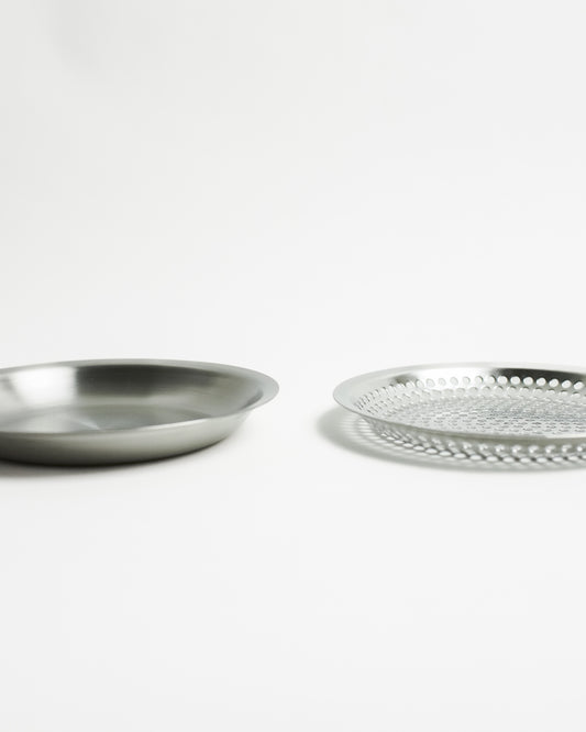 Makanai Stainless Steel Round Tray, 22 cm, by Conte