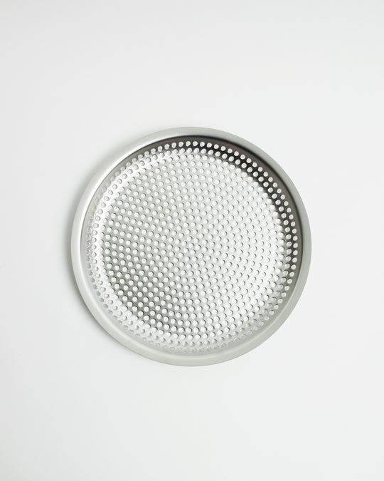 Makanai Stainless Steel Round Flat Strainer, 18 cm, by Conte — Conte, Japan, at SORT Vancouver
