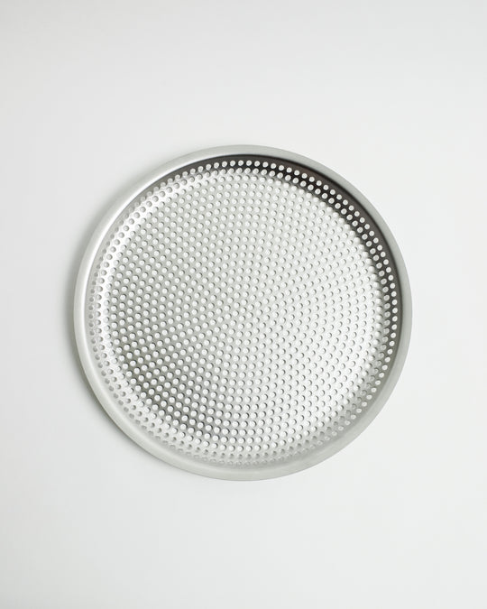 Makanai Stainless Steel Round Flat Strainer, 22 cm, by Conte — Conte, Japan, at SORT Vancouver