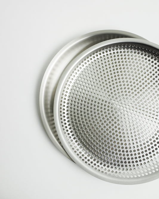 Makanai Stainless Steel Round Flat Strainer, 18 cm, by Conte