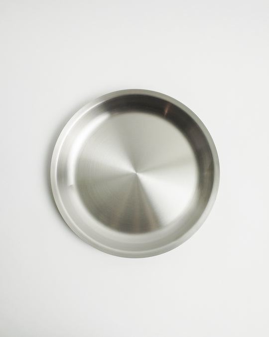 Makanai Stainless Steel Round Tray, 18 cm, by Conte — Conte, Japan, at SORT Vancouver