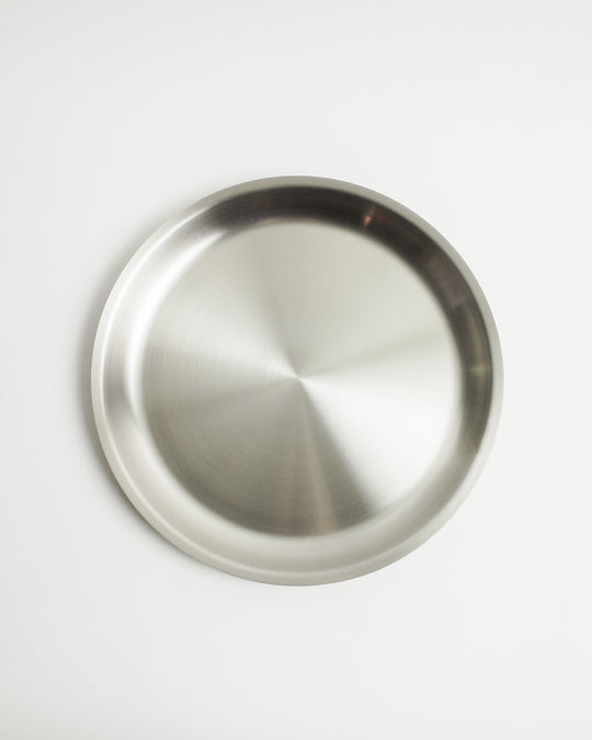 Makanai Stainless Steel Round Tray, 22 cm, by Conte — Conte, Japan, at SORT Vancouver
