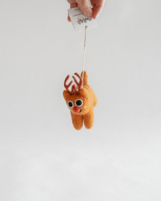 Felt Ornament — Rudy (Cat Reindeer)