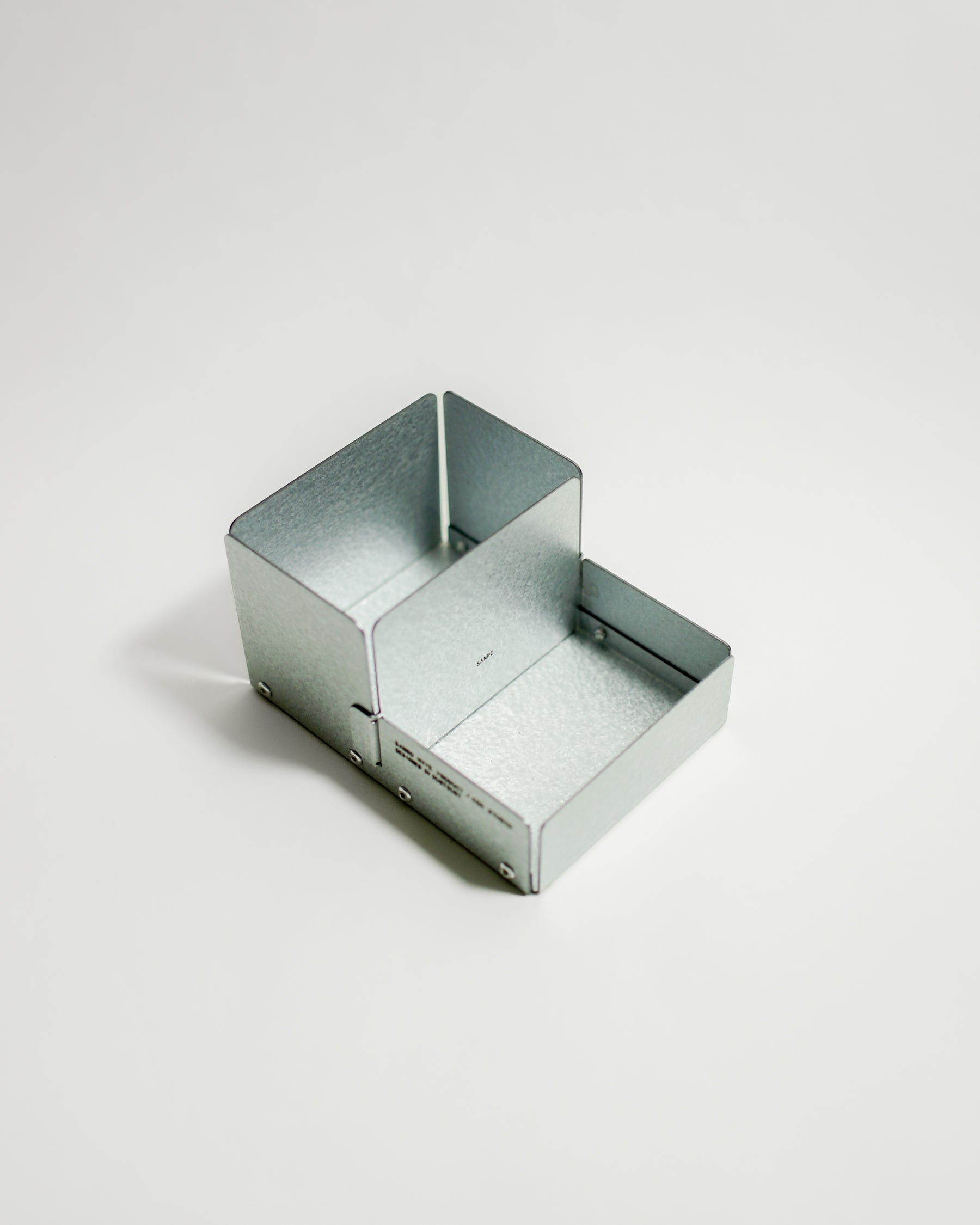 SANRO Level L Pencil Holder — Galvanized Steel — steel pencil holder at SORT Vancouver
