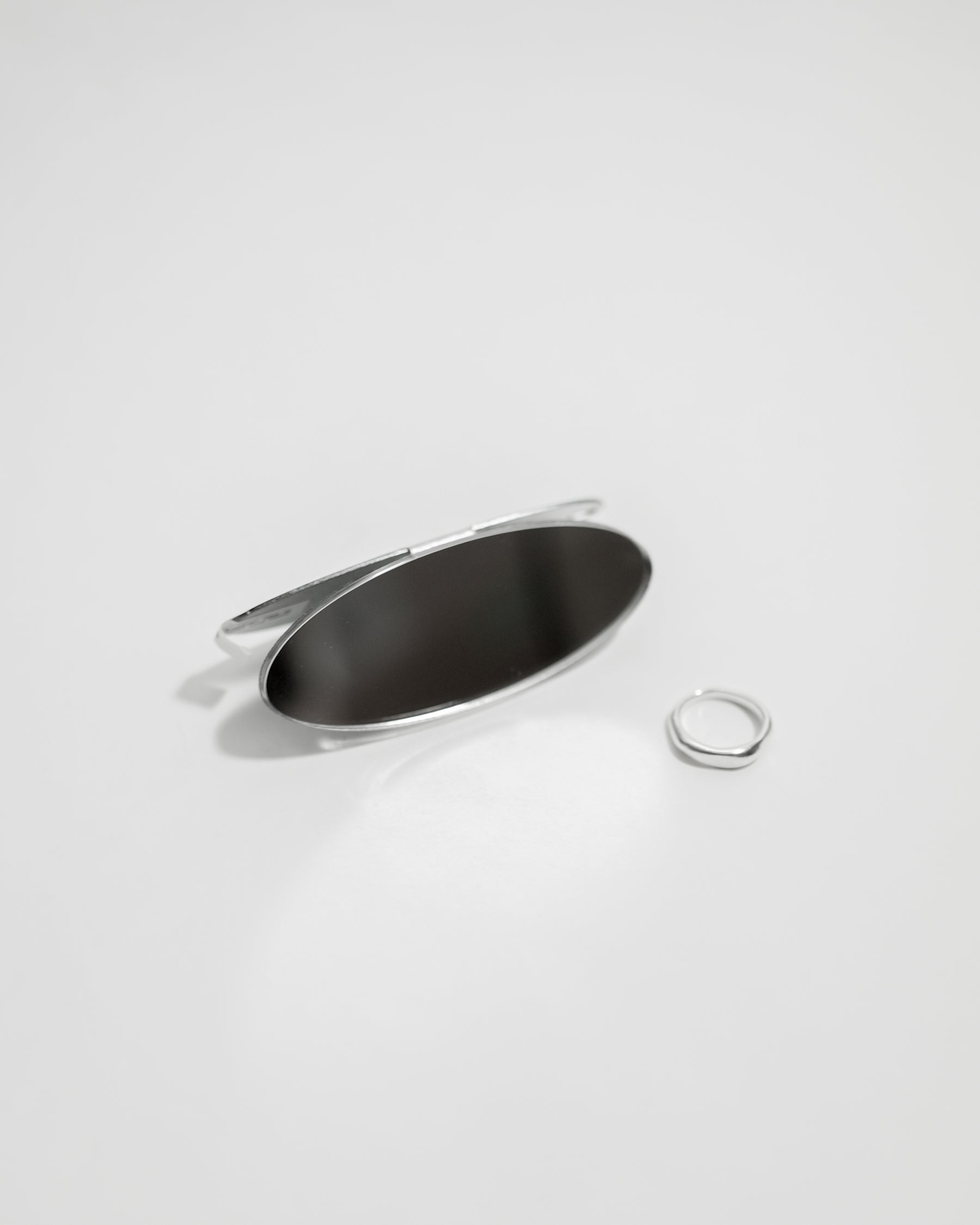 SANRO Mirror Chip — Mini Stand Mirror — steel stand mirror at SORT Vancouver