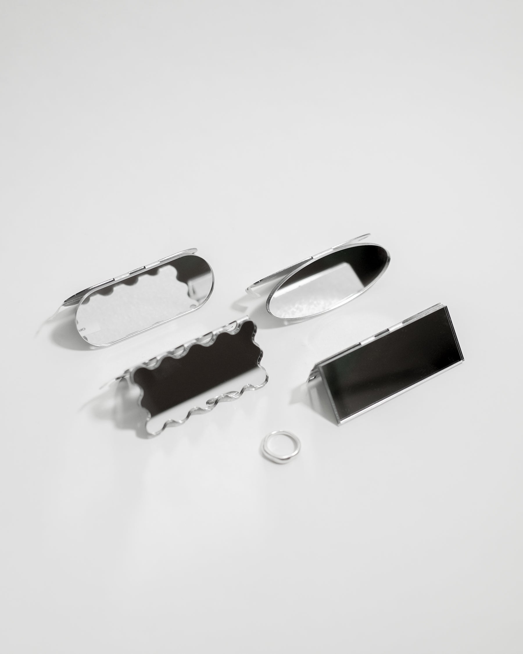 SANRO Mirror Chip — Mini Stand Mirror — steel stand mirror at SORT Vancouver