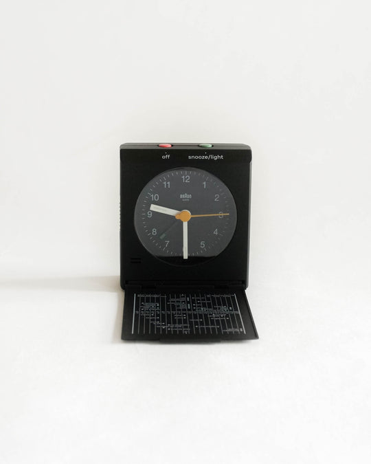Braun BC05 Travel Analogue Alarm Clock - Black — Braun, Germany, at SORT Vancouver