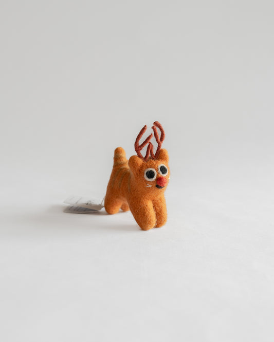 Felt Ornament — Rudy (Cat Reindeer)