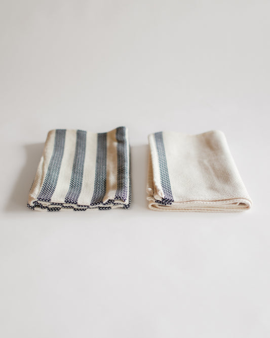 100% Cotton Stripped Cream Tea Towel — Set of 2 (by Fair Trade Egypt)