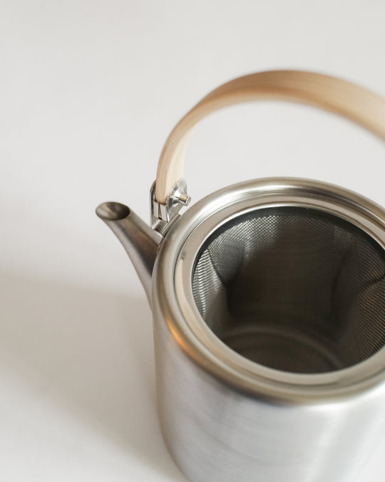 Made in Japan Bamboo Handle Stainless Steel Tea Pot — Japanese kitchenware at SORT Vancouver