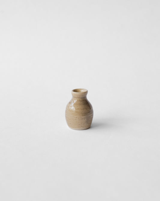 (AY3) Miniature Beige Yellow Ceramic Vase by A—Y