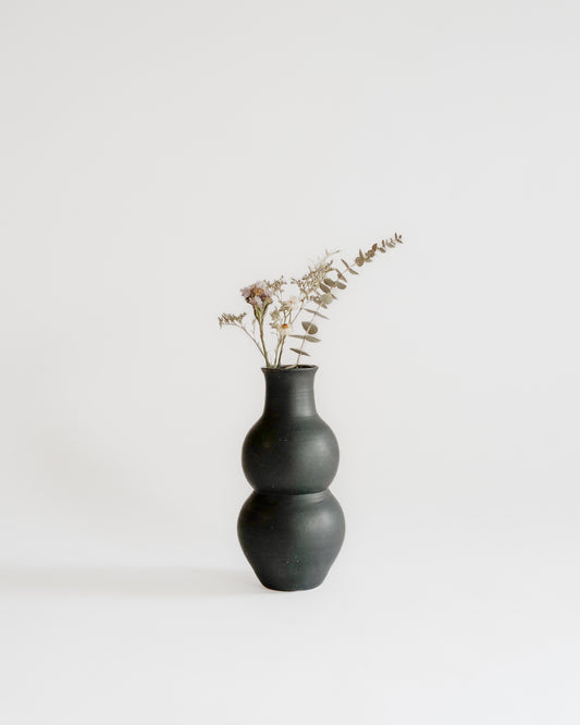 (S6) Shanene Lau — Black matte stacked vase