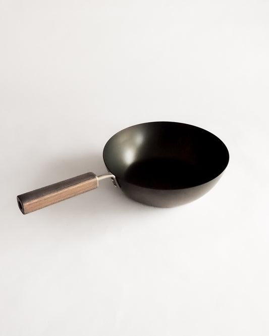 Made in Japan Steel Frying Pan with Bamboo Handle - Ø9.5" × D3" (Deep)