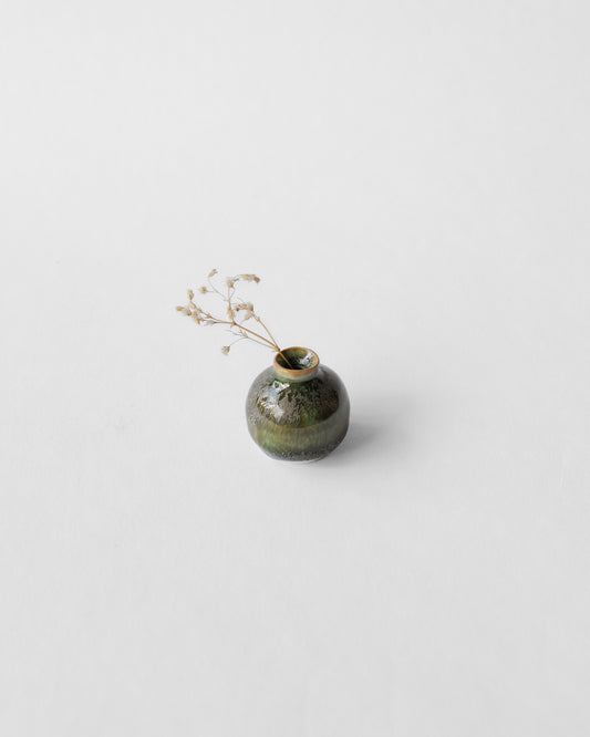 (AY4) Miniature Blue Yellow Ceramic Vase by A—Y