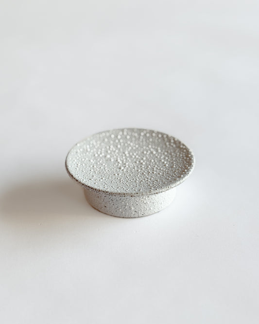 (J12) Janice Wong Elevated Plate — Snowspeck Stoneware