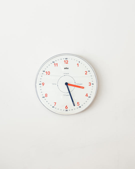BC26 Braun Time Teachers Wall Clock - White — Braun, Germany, at SORT Vancouver