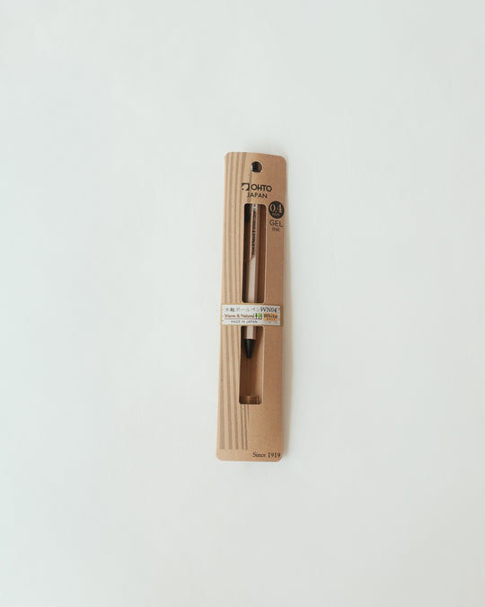 OHTO WN04 Warm & Natural Gel Pen — 0.4mm detail — OHTO, Japan, at SORT Vancouver