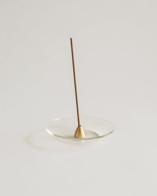Kousaido Brass Cone Incense Holder with Glass Plate — Kousaido, Japan, at SORT Vancouver