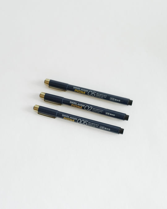 Sakura Pigma Micron Fine Pen, Black Ink - Size 005, 02, 05, 08 — Sakura, Japan, at SORT Vancouver