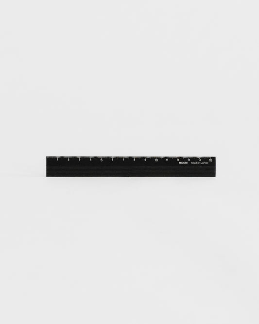 Midori Black Aluminium Ruler - 15 cm