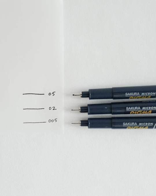 Sakura Pigma Micron Fine Pen, Black Ink - Size 005, 02, 05, 08 — Sakura, Japan, at SORT Vancouver