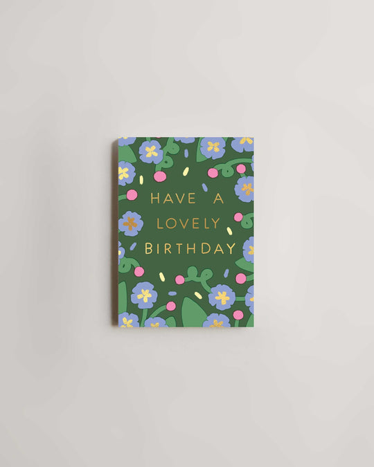 Wrap Have A Lovely Birthday Flowers Card — greeting card at SORT Vancouver