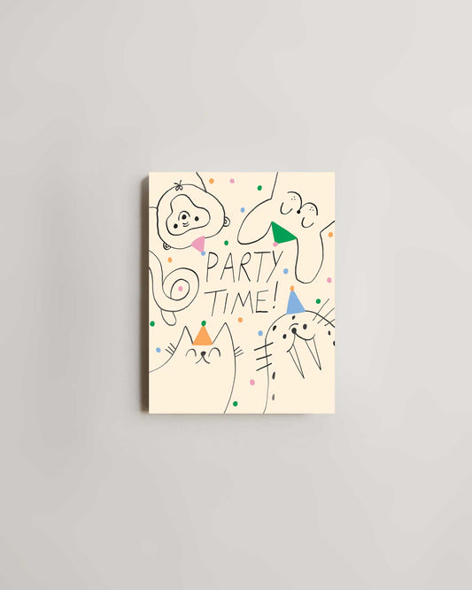 Wrap Party Time Animals Card