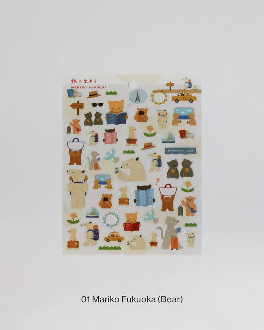 Hyogensha Japanese Sticker Sheet — Animal Theme