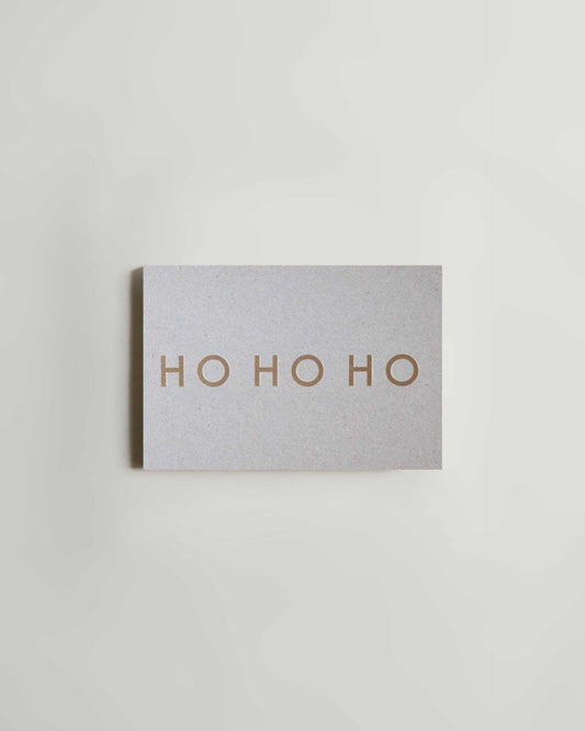 ola Foil Blocked Hohoho Card (Brass on Recycled Grey)