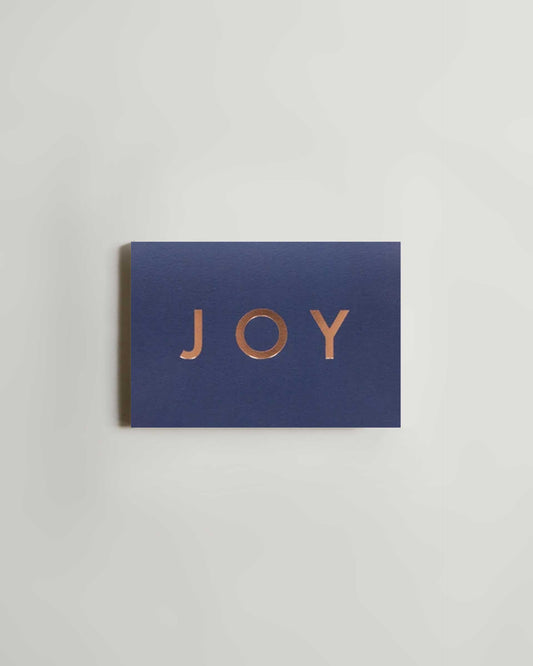 ola Foil Blocked Joy Card (Rose Gold on Navy)