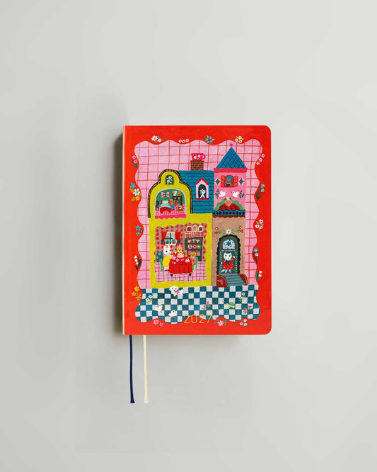 Hobonichi Techo 2027 HON Planner — Yumi Kitagishi: White Cat and Rabbit's Tea Room A6