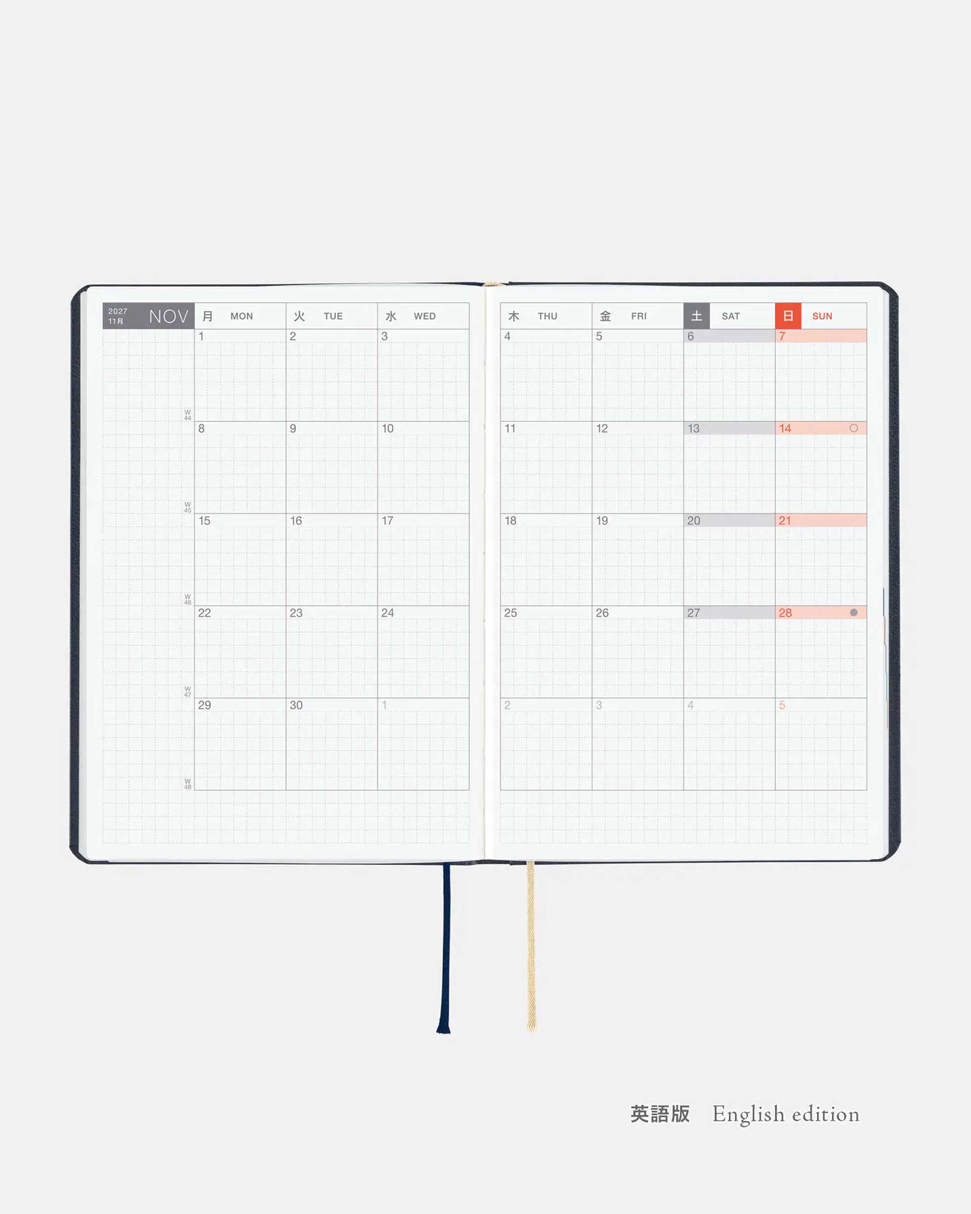 Hobonichi Techo 2027 HON Planner — Slash (Navy) A6 additional view — Hobonichi, Japan, at SORT Vancouver