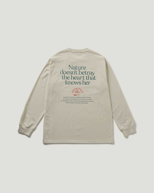 Snow Peak Living With Nature Long Sleeve T-Shirt — Ivory